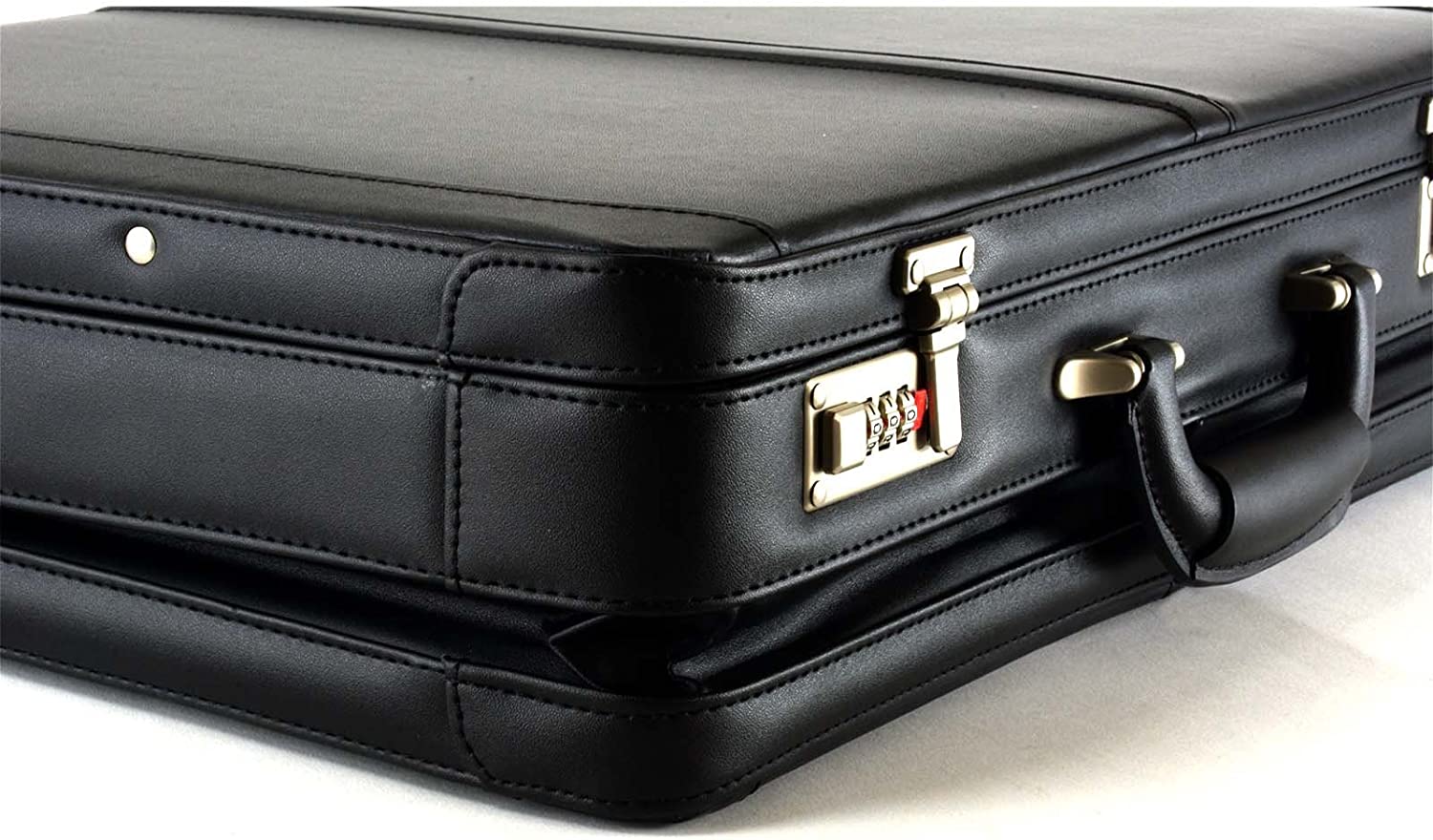 Alpine Swiss Mens Expandable Leather Attache Briefcase Dual Combination Locks - Image 6